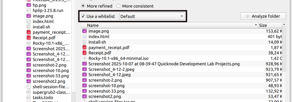 Whitelists: customize how your files are categorized